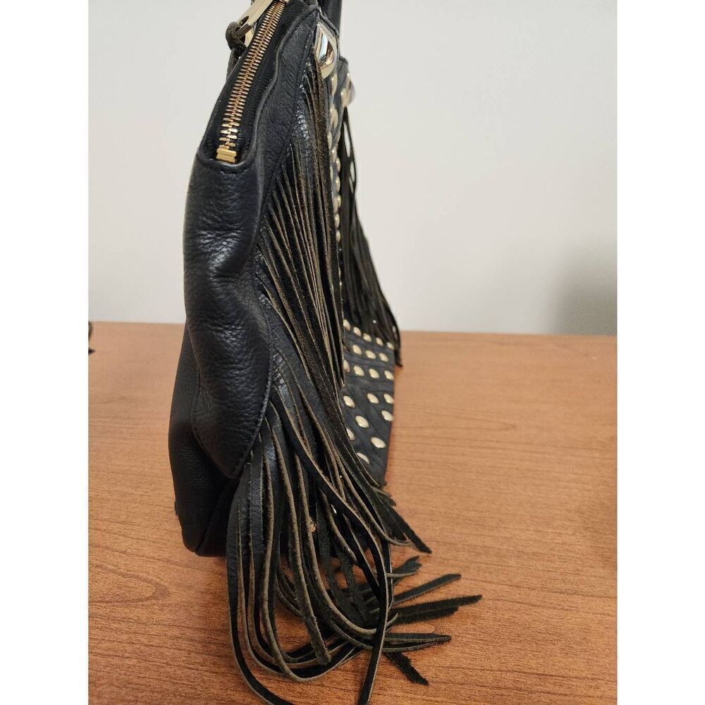 Rebecca Minkoff Black Tassel and Gold Grommet Handbag - Picture 6 of 10